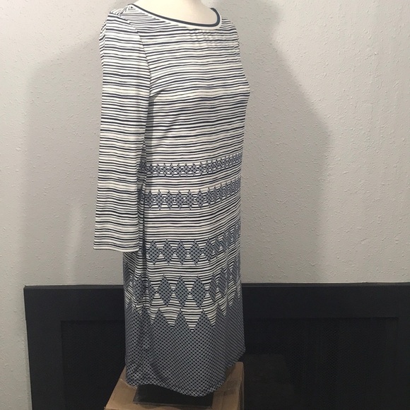 Max Studio NWT 3/4 Sleeve Navy Stripe Dress - Picture 4 of 11